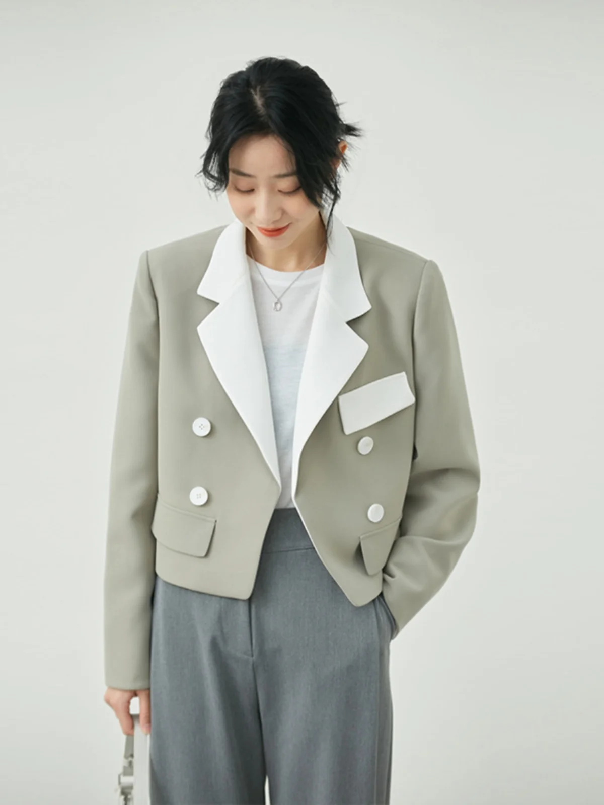 

Nolara, новинка весны, высококачественный цветной костюм Blo, джинсовый корейский женский деловой повседневный пальто, двубортное пальто на пуговицах