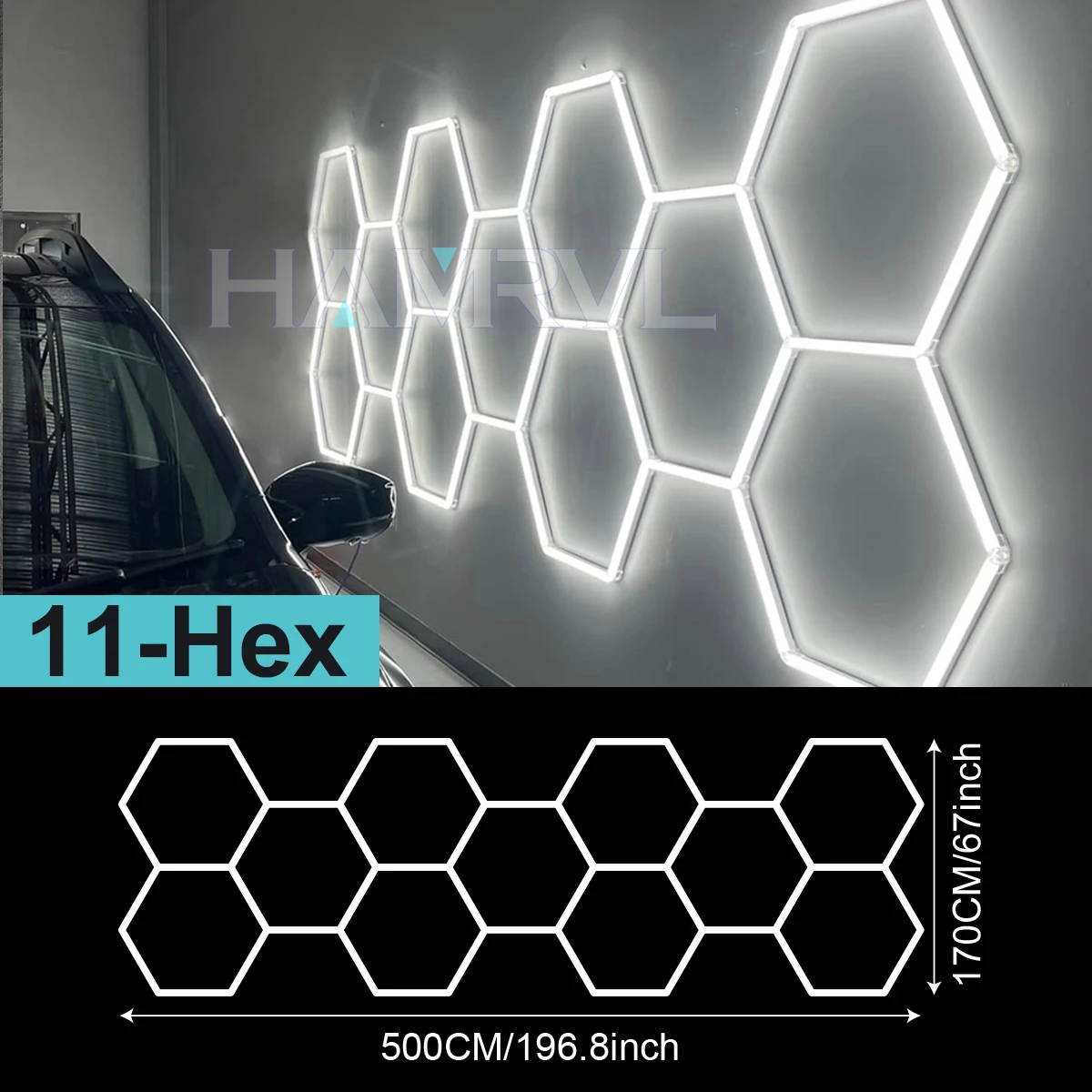 Garageverlichting Zeshoekige lamp 110-240V LED-buis Honingraat Kapperszaak Plafondverlichting voor werkplaats 4S Autoshow Auto Body Repair Gym
