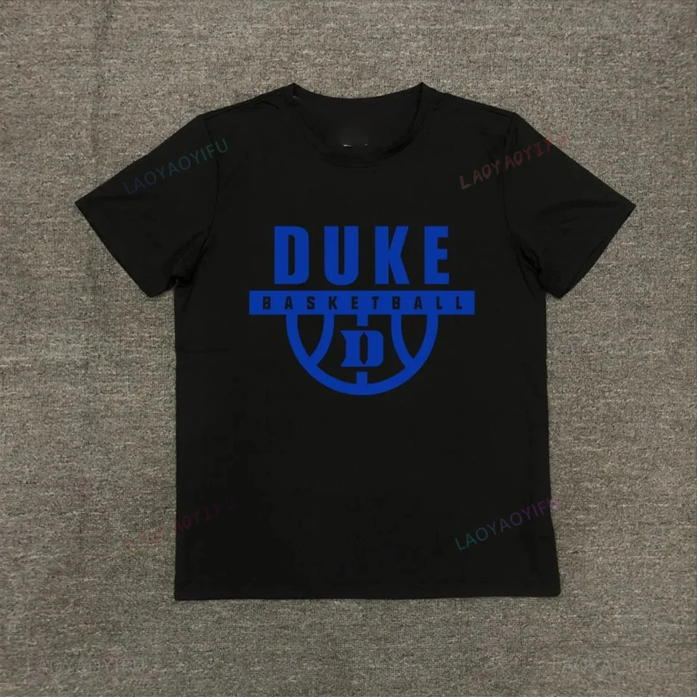 تي شيرت Duke North Carolina University لكرة السلة إصدار 2025 للجنسين بأكمام قصيرة ملابس رياضية غير رسمية لفريق الكلية