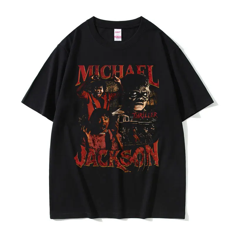

Michael Jackson Thriller Graphic T-shirt Men Women Hip Hop Gothic Rock T Shirts Men's Casual Cotton Vintage T-shirts Streetwear