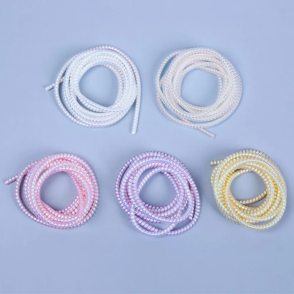 1PC New Laser 1.55M USB Data Charging Line Cable Protector Wrap Cable Organizer Spring Design Winder Protection Rope