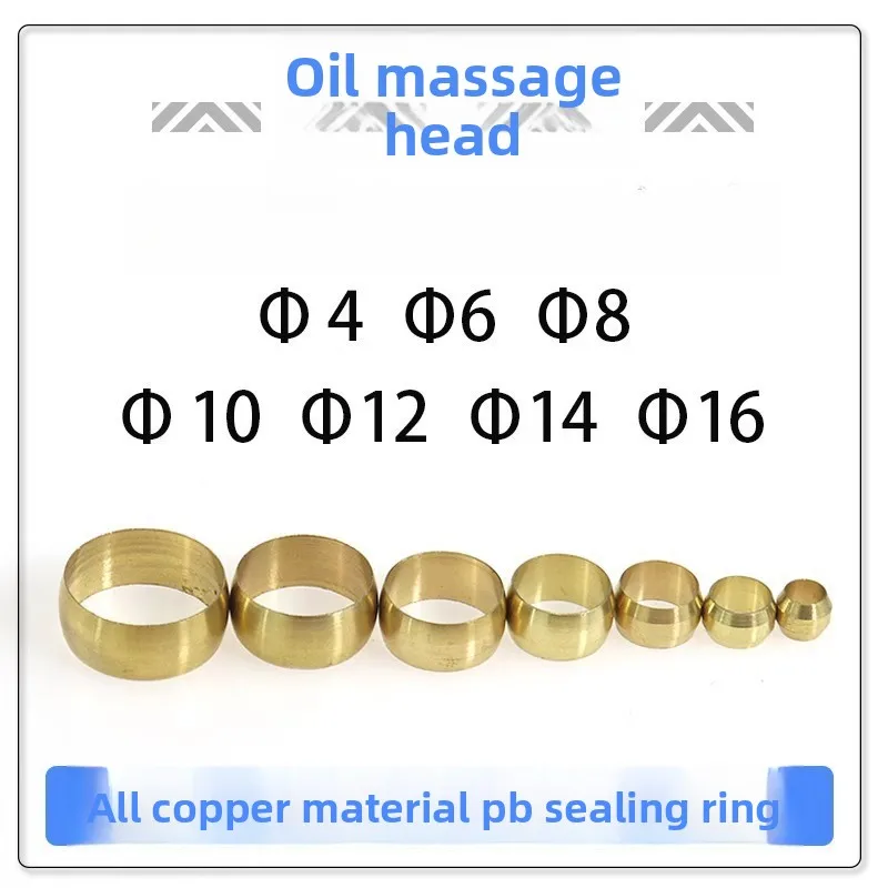 Durable Copper Compression Sleeve Clamp 4-16mm PB for Hydraulic Oil Pipe Fitting Automotive DIY Plumbing Repair Tool Kit