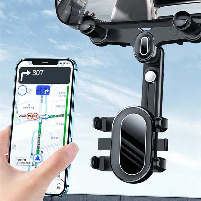 Hot Selling-Universal Car Rearview Mirror Phone Holder 360 Degree Rotation Car Phone Holder Stand Dash Cam GPS Smartphone Bracke