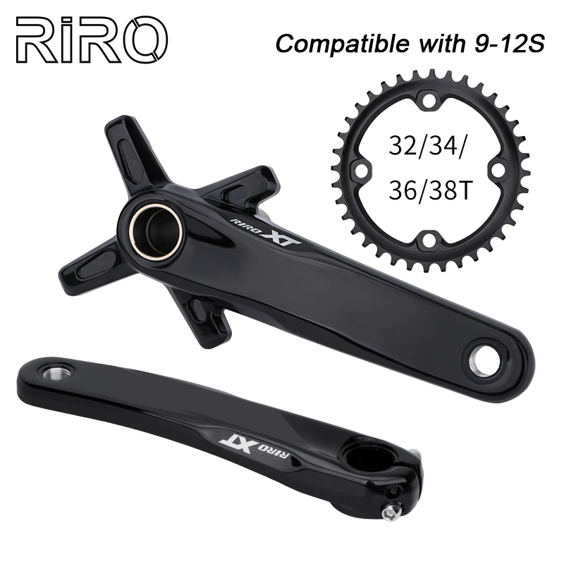 RIRO XT 104BCD Bicycle Crankset 170mm Bike Crank Aluminum Alloy Chainring 32T 34T 36T 38T With Bottom Bracket 175mm MTB Crank