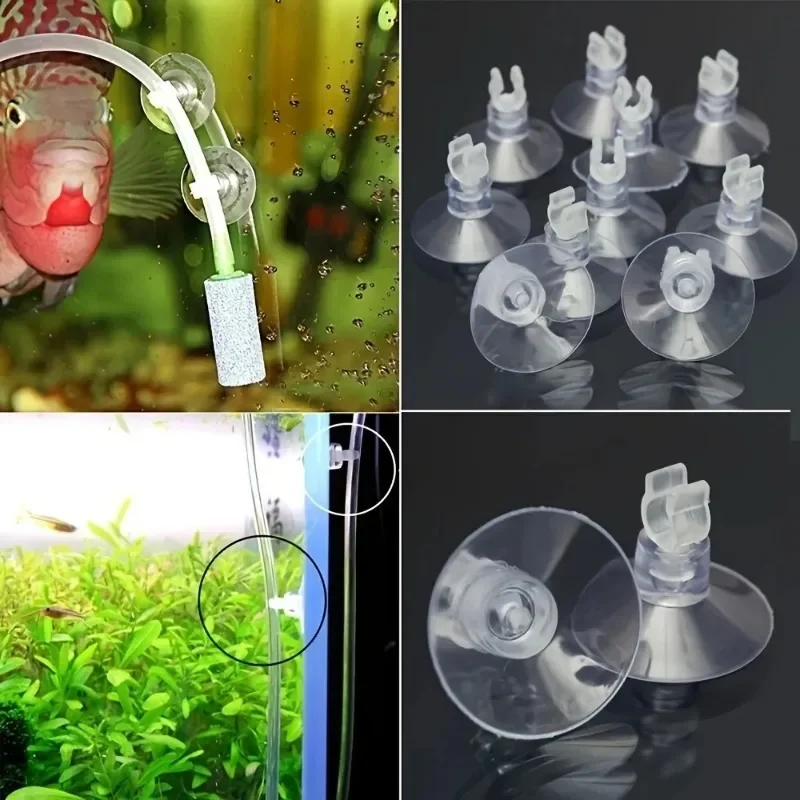 5 stücke/10 stücke Gummi Aquarium Aquarium Saugnapf Halter für Luft Schlauch Rohr Sauerstoff Pumpe Einstellbare Starke saugnapf Langlebig PVC Glas