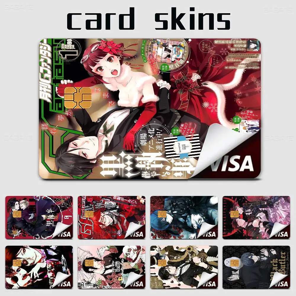 Black Butler Anime Cartoon Aufkleber Film Haut für Kreditkarte Debit Bank Bus Karte