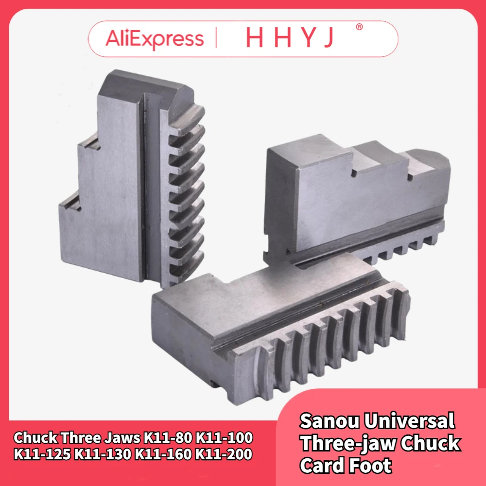 K11-80 K11-100 K11-125 K11-130 K11-160 K11-200 Chuck Three Jaws  Universal Three-jaw Chuck Card Foot 3Pcs/Set Mechanical Lathe