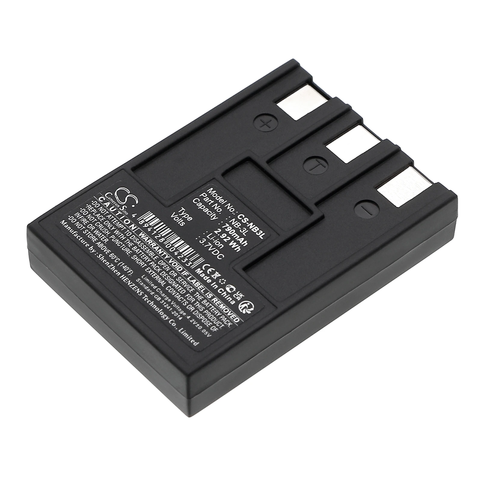 

CS Cameron Sino Kerui New 790mAh Replacement Battery for Digital 30, Digital IXUS 700, IXUS 750, IXUS i, IXUS i5, IXUS II, IX