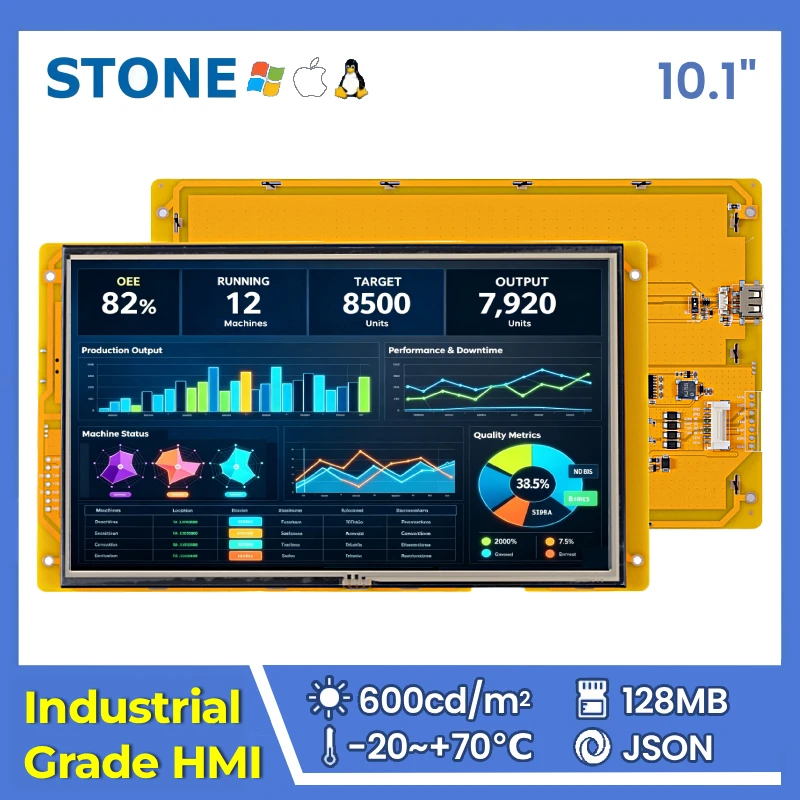 STONE C 10.1 Inch TFT LCD HMI Display with Capacitive Touch Screen 1024*600 RS232 RS422 RS485 TTL Interface for Arduino