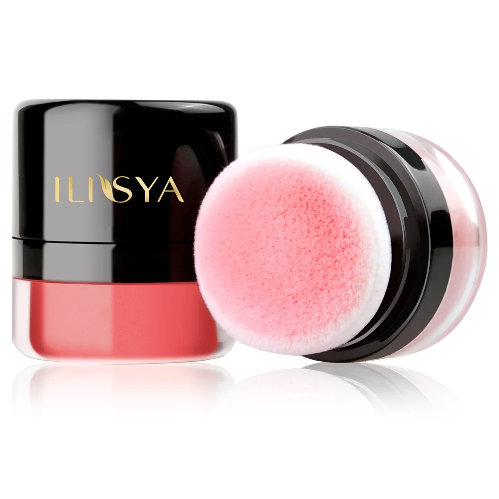 ILISYA Coral Red Powder Blush Lightweight Smooth Long-lasting All-Day Face Enhancing Makeup Color