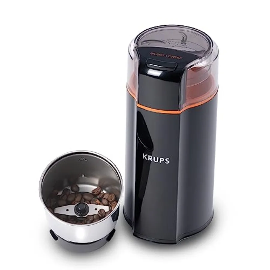

Silent Vortex Electric Coffee Grinder: 3 oz Capacity 5x Quieter 175W Motor for Coffee Beans Spices and Herbs - Removable Dishwa