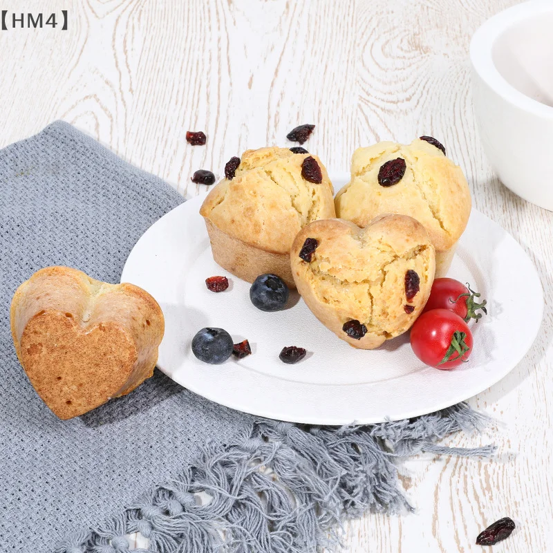

〔HM4〕Love Shape Silicone Muffin Pans For Baking With Metal Reinforced Frame, Love Shape 12 Cups Regular Size
