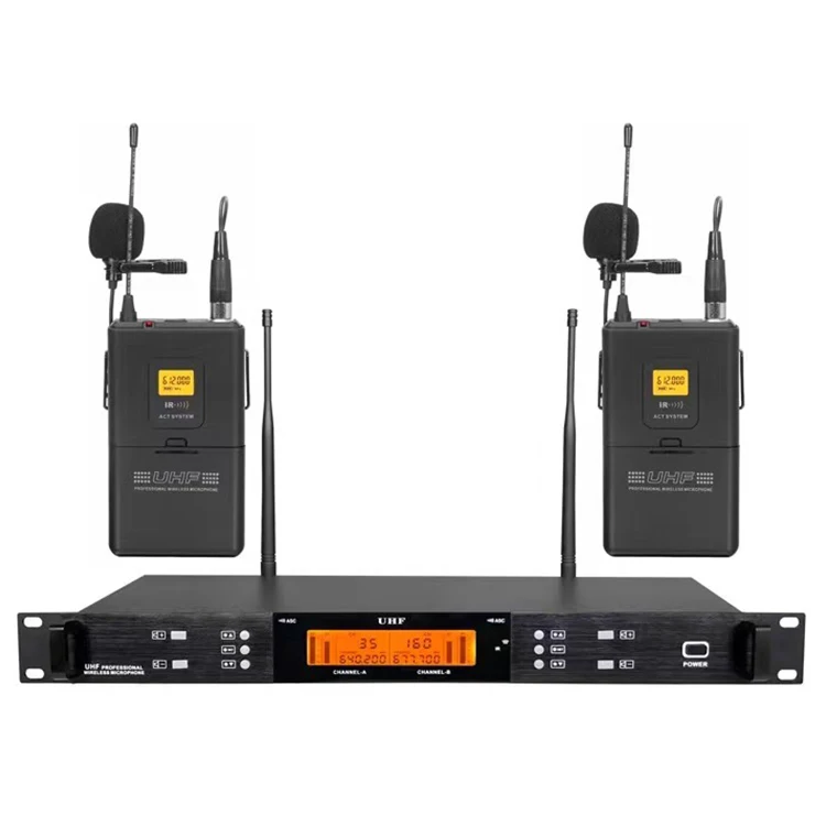 2-channel Professional Wireless Mic Handheld Lavalier Condenser Gooseneck Conference Microphone