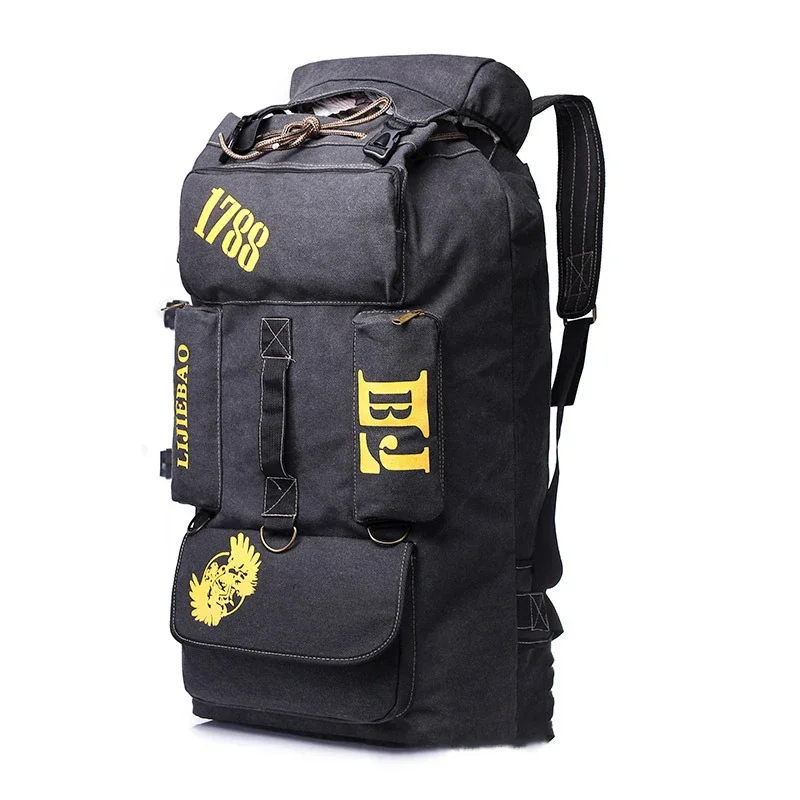 

100L Canvas Backpack Large Capacity Travel Backpack Men's Luggage Camping Bag Outdoor Camping Mountaineering Bag