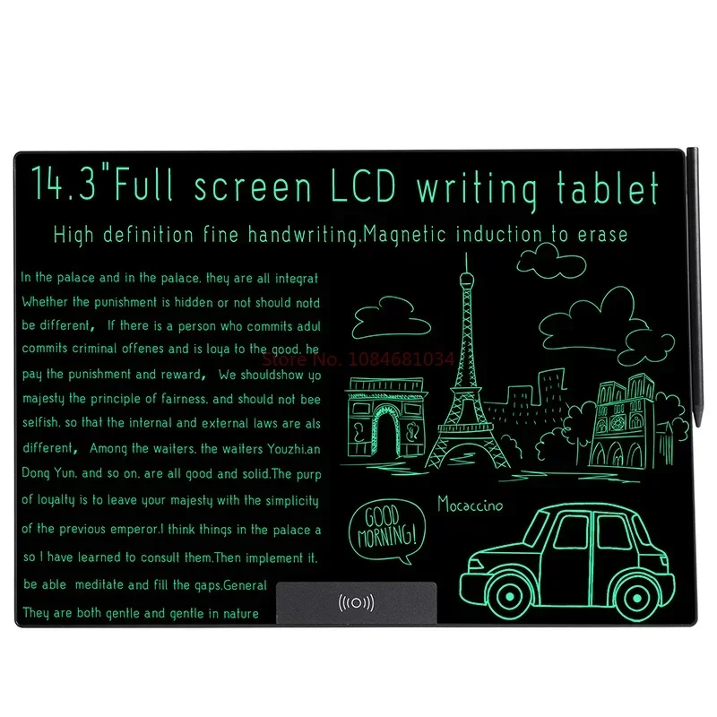14.3 Inches Rechargeable Lcd Blackboard Writing Tablet Electronic Drawing Board Graphic Doodle Handwriting Pads Gift Office