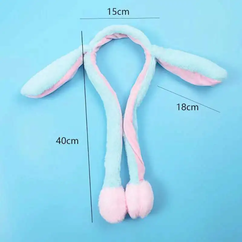 Cute Rabbit Ears Headband Moving Ears Airbag Bunny Hat Kids Plush Toys Women Girls Cosplay Decoration Headwear Hair Accessories