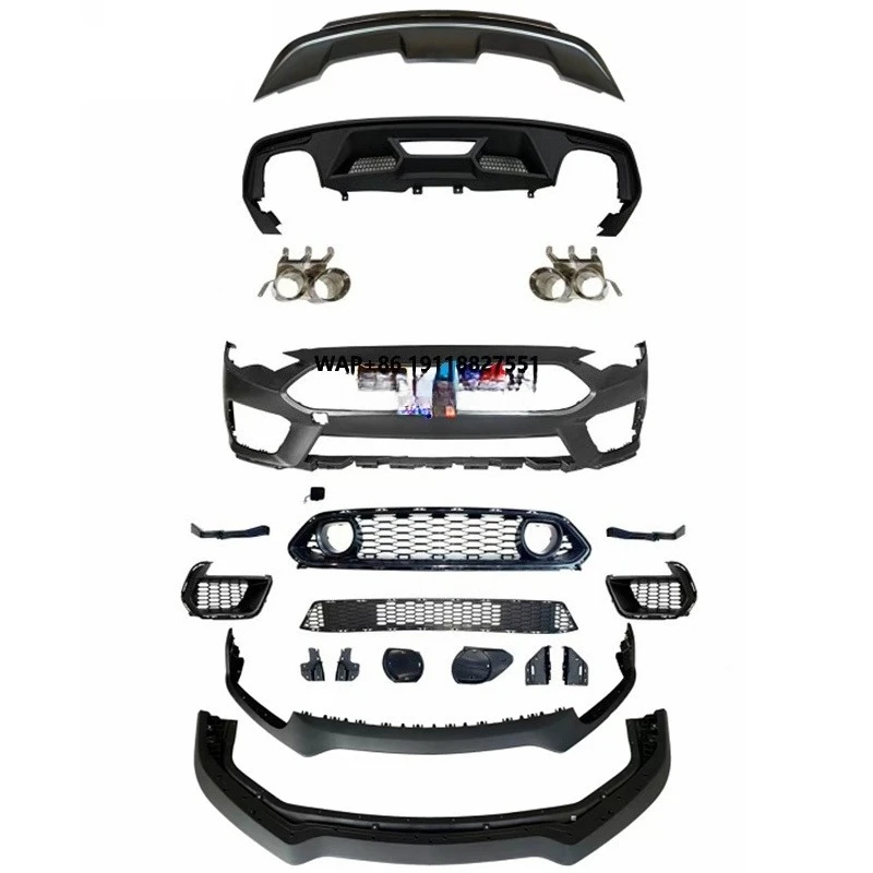 

PP Plastics Material MACH 1 Design Body Kit Front Bumper Rear Diffuser for Mustang 2018