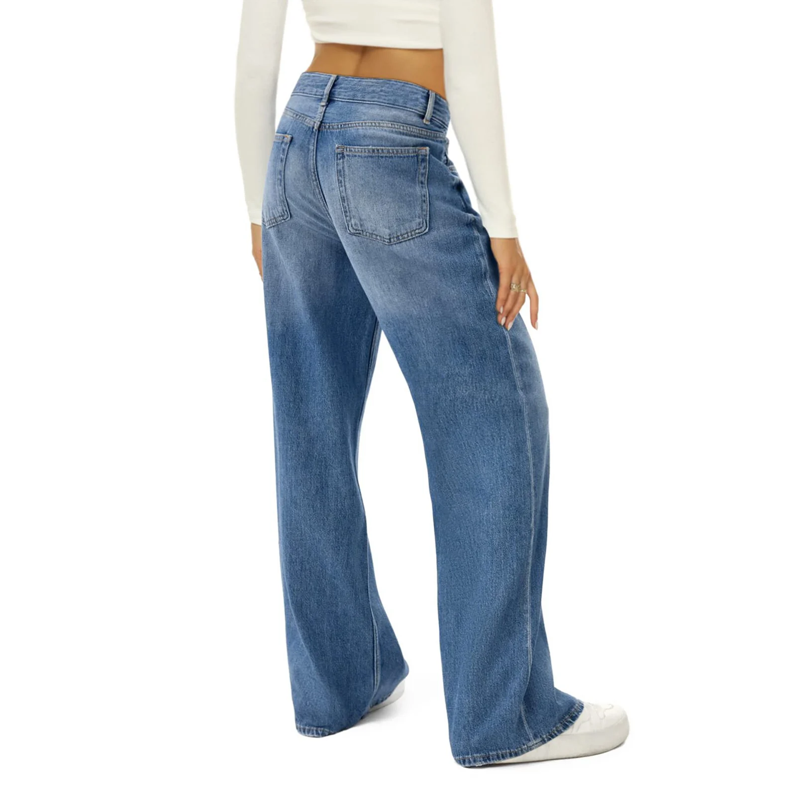 Dames Streetwear Vintage Hoge Taille Denim Broek Baggy Lange Jeans Harajuku Zwarte Wijde Pijpen Grote Zak Y 2K Voor Dames