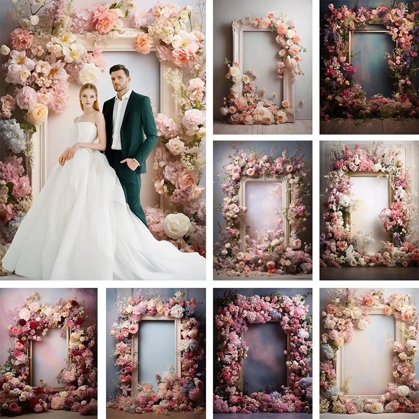 

Mehofond Photography Background Floral Frame Texture Wall Adult Birthday Wedding Maternity Portrait Decor Backdrop Photo Studio