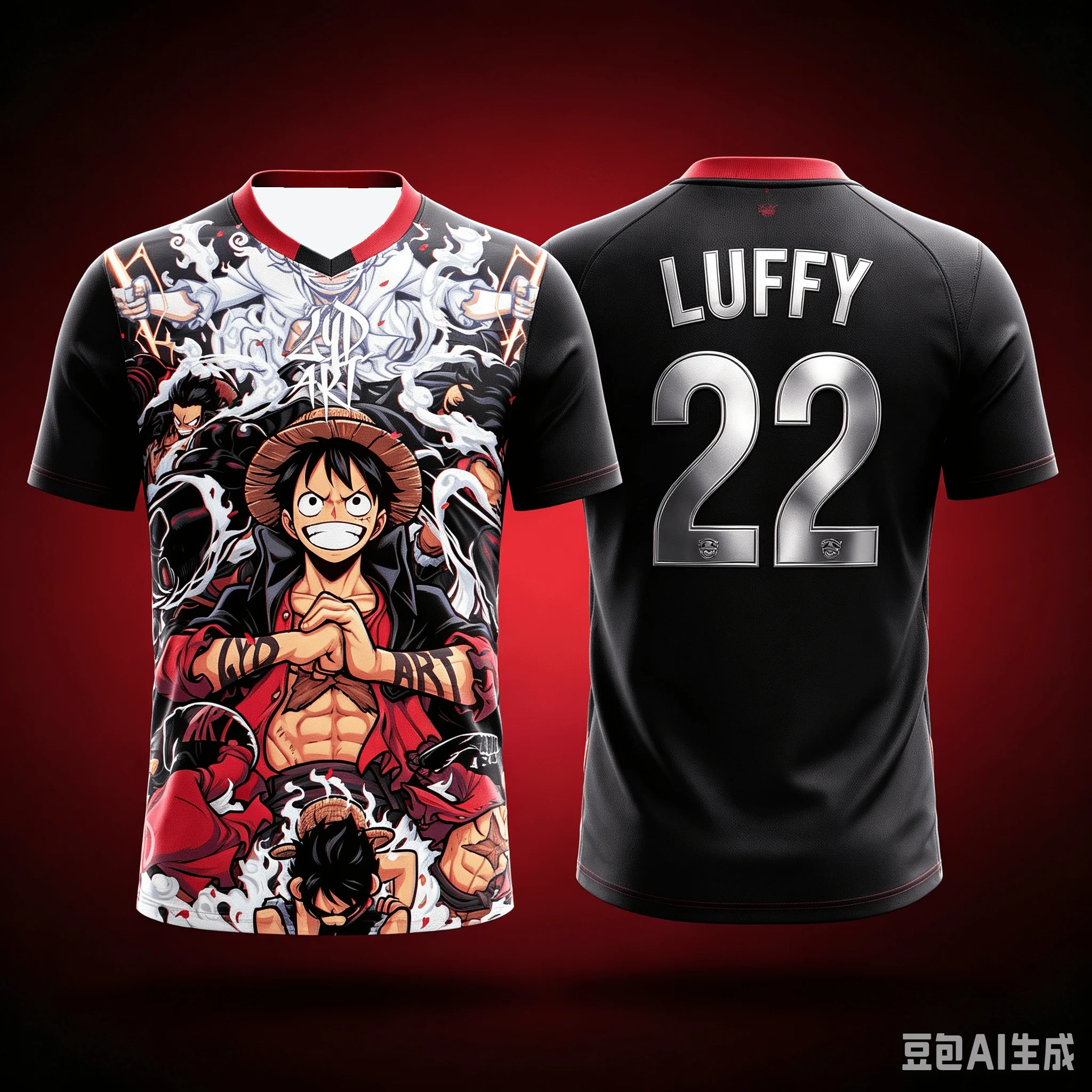 Modisches One Piece Luffy Sport-T-Shirt mit 3D-Anime-Druck, Kurzarm-Oberteil, Street Harajuku Kinder-T-Shirt, Trendiges Unisex-Oberteil – Detail 3