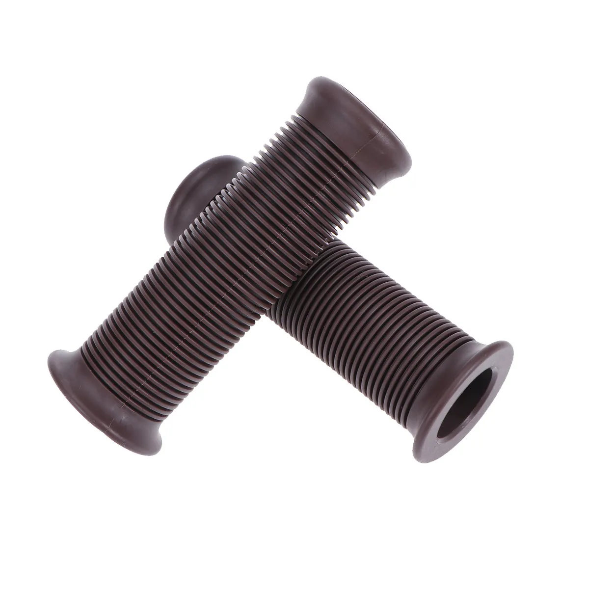 1Pair Motorcycle Grip Rubber Vintage Tpu Non-Slip Handlebar Covers Dark Brown Shock Absorbing Universal 25-28Mm Bike Handlebar