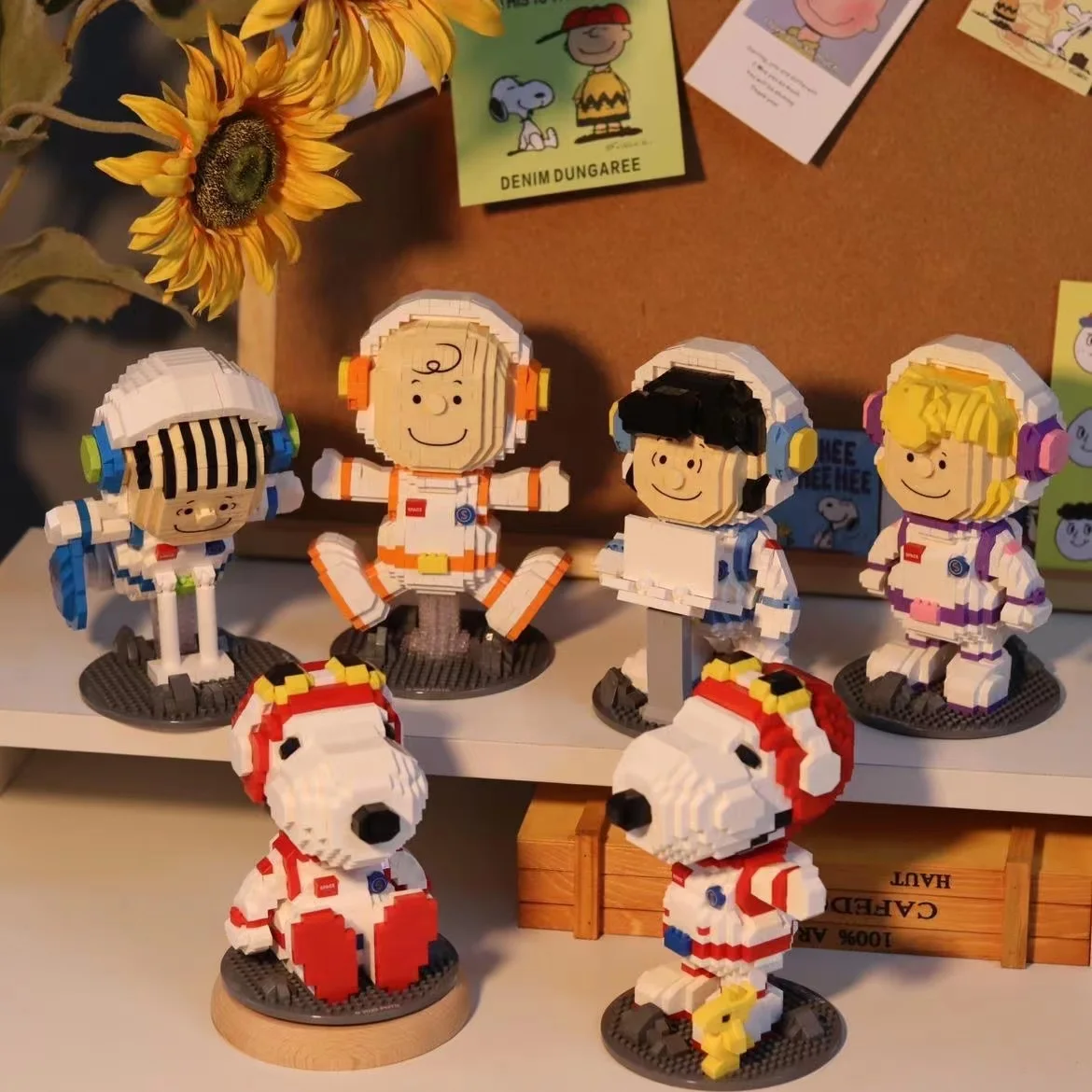 新しい HSANHE スヌーピーアニメアクションフィギュアかわいいビルディングブロックマイクロダイアモンドレンガ DIY 組み立てるおもちゃ子供のギフトのため