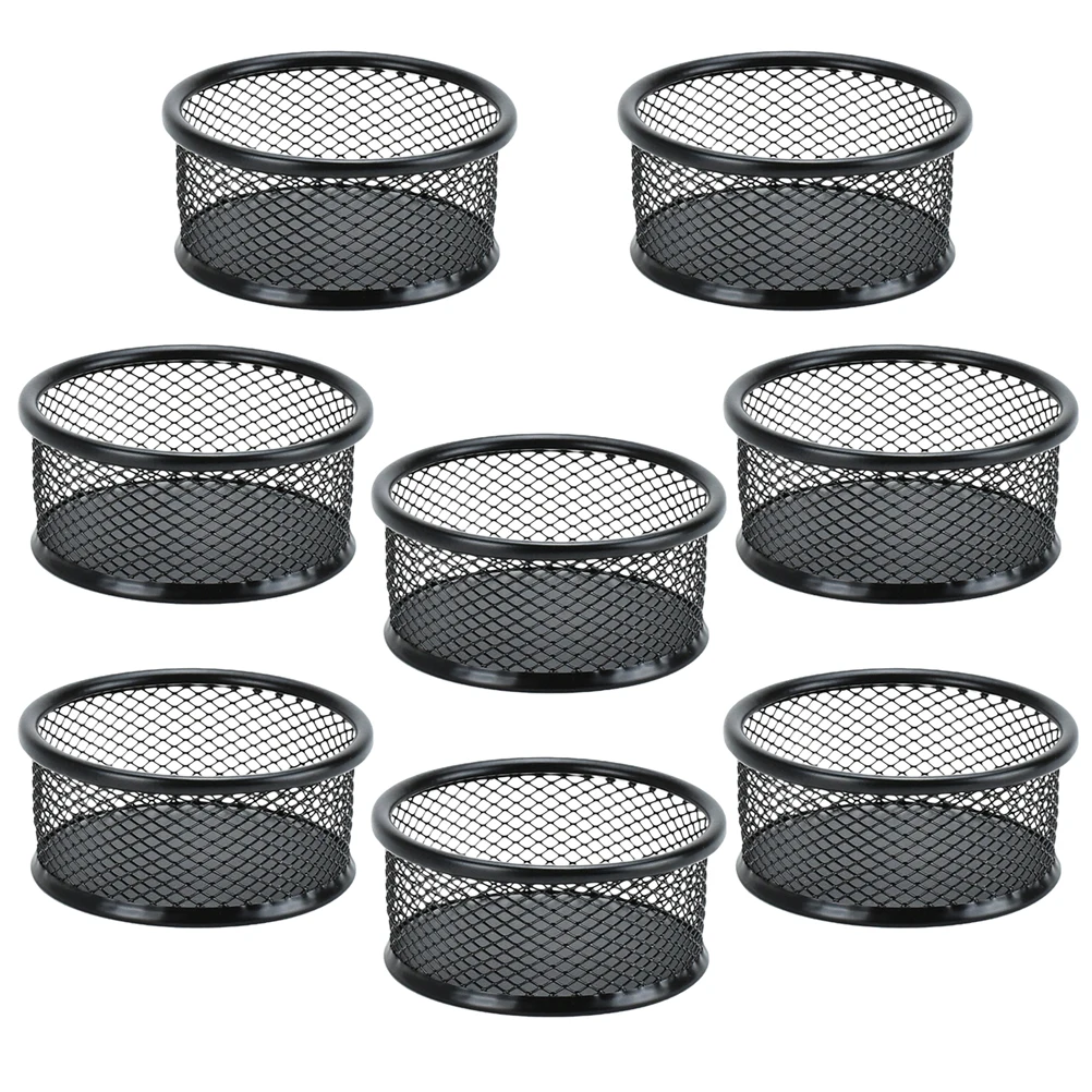 8 Pcs Multifunction Paper Clip Barrel Student Paperclip Container Iron Dispenser Desk Mesh Holders