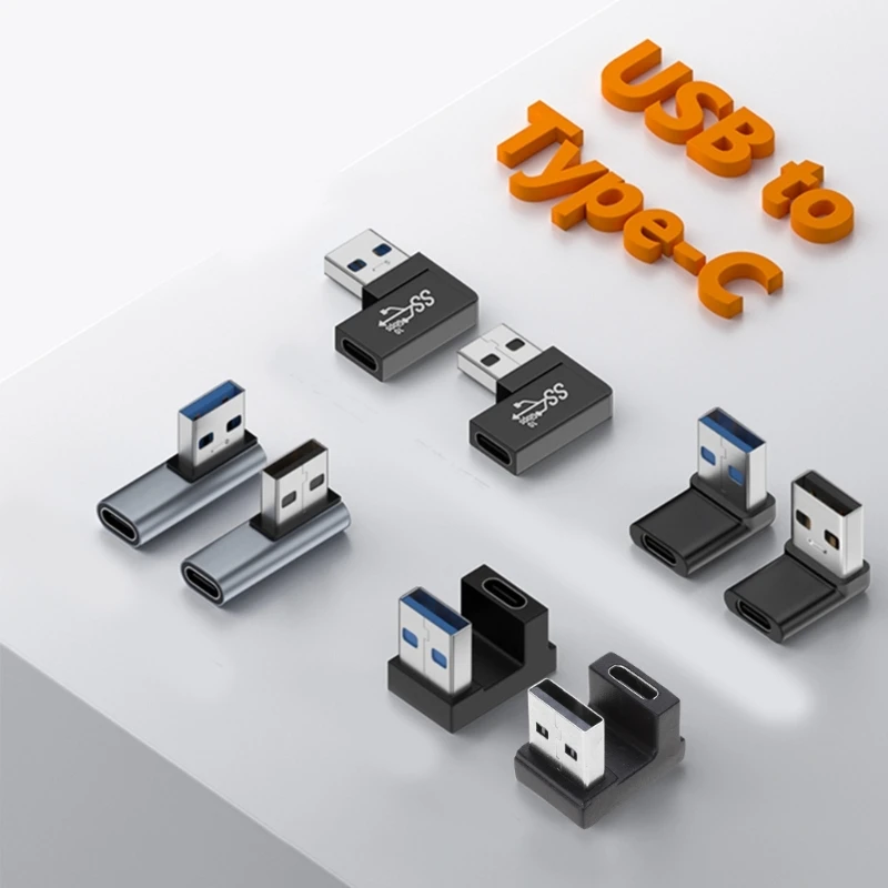 

USB Type C Adapters USB Male to Type C Female Converter 10Gbps U-Shape Straight Angle Adapter Fast Data Adapter Converter charge