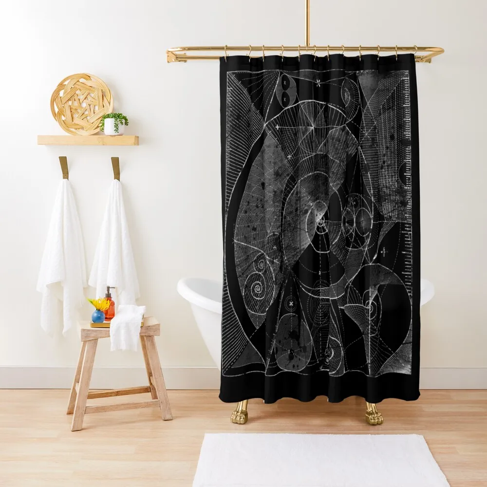 

Fibonacci Spiral, Golden Ratio, Sacred Geometry Shower Curtain Luxury Bathroom Shower Bathroom Deco Curtain