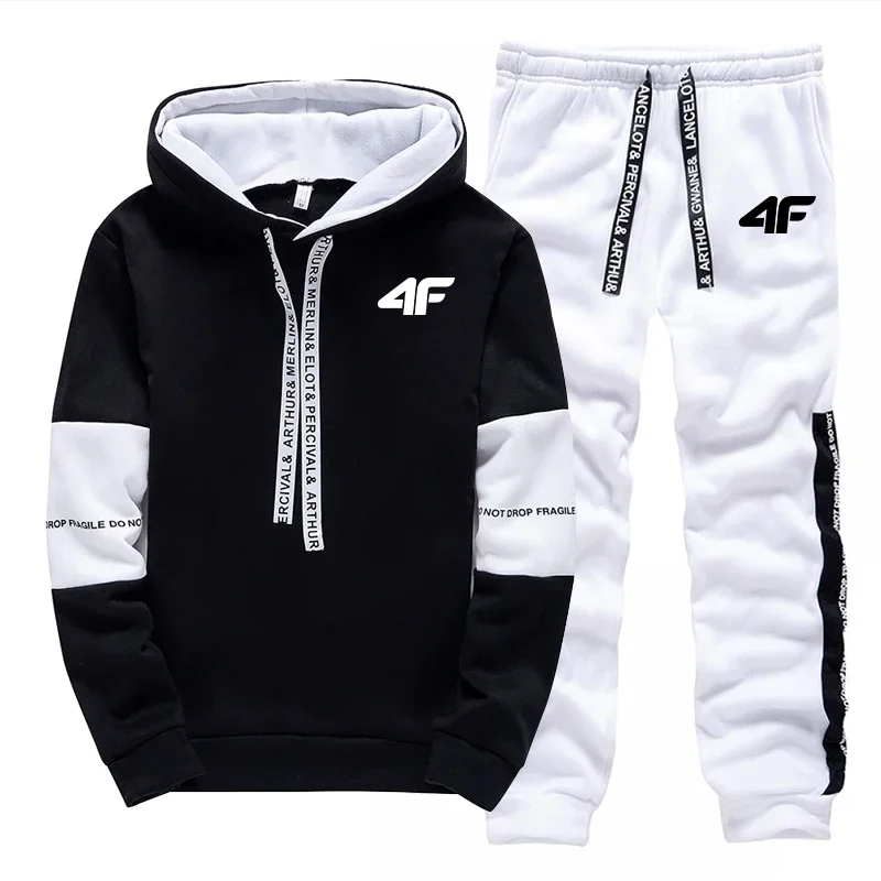 

Hot Sale Men's Tracksuit Hooded Long Sleeves Casual Sports Single Piece Sweatshirts And Daily Sweatpants Comfort Outdoor Jogging
