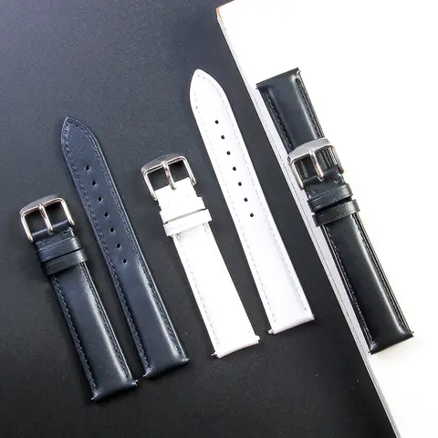 Atmungsaktive, hautfreundliche Uhrenarmbänder aus echtem Rindsleder für die Fossil Burberry Casio-Serie, schweißfestes Armband 14 16 18 20 mm