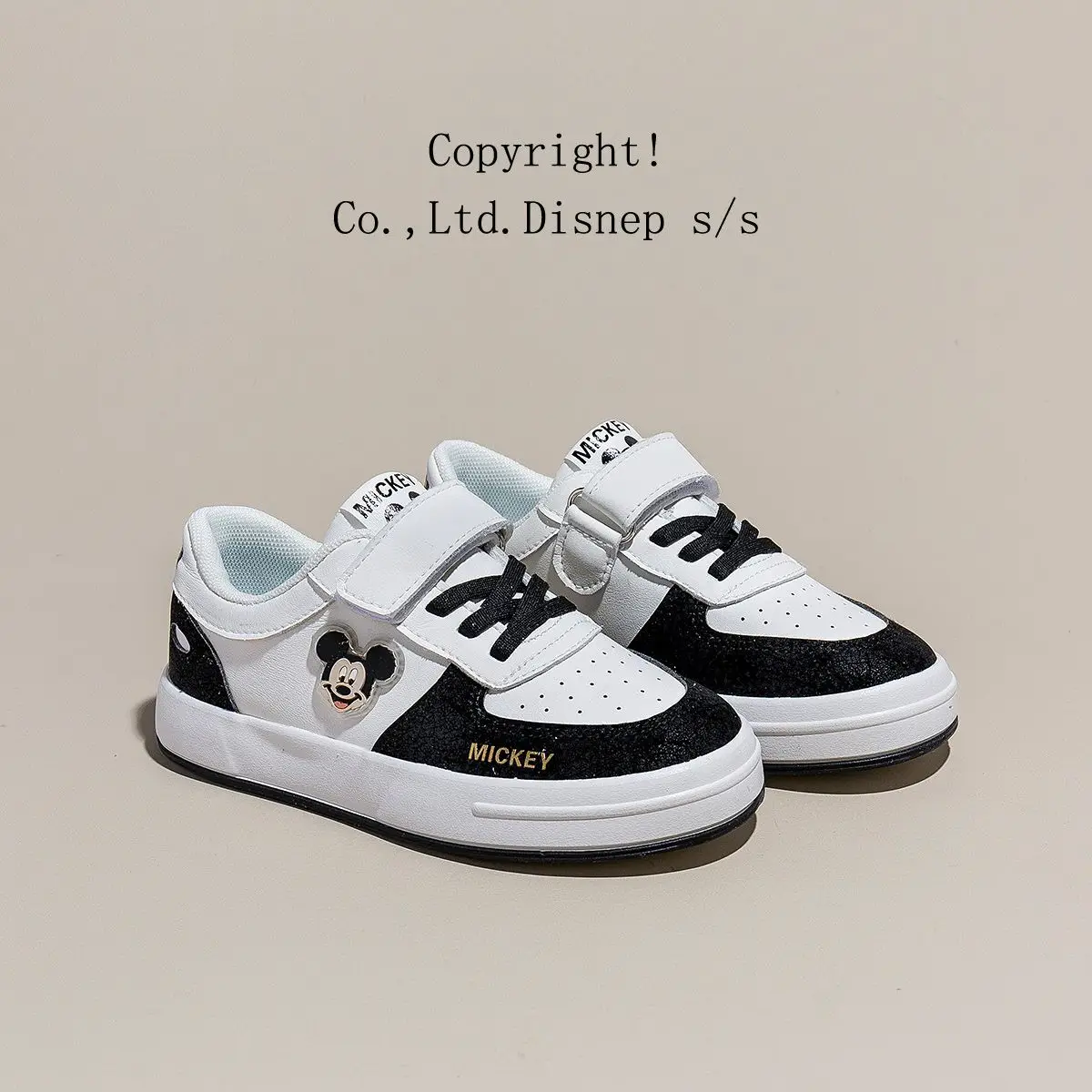 

real photo Mickey Mouse plus size 2025 autumn New Children's Trendy Soft Sole Sports children girls kids pink black Casual shoes