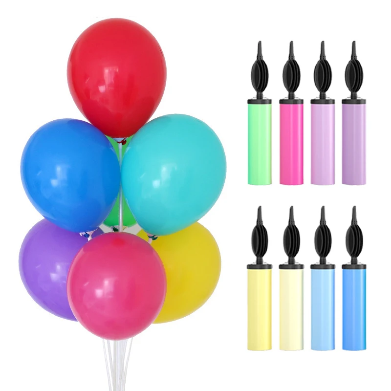 

8PCS Balloon Pump Balloon Inflator Hand Push Air Pump Wedding Birthday Party Decoration Kids Shower Balloon Accessories Tools