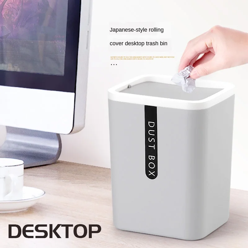 Mini Small Waste Bins Desktop Garbage Basket Creative Home Table Plastic Trash Can Office Supplies Dustbins Sundries Barrel Box