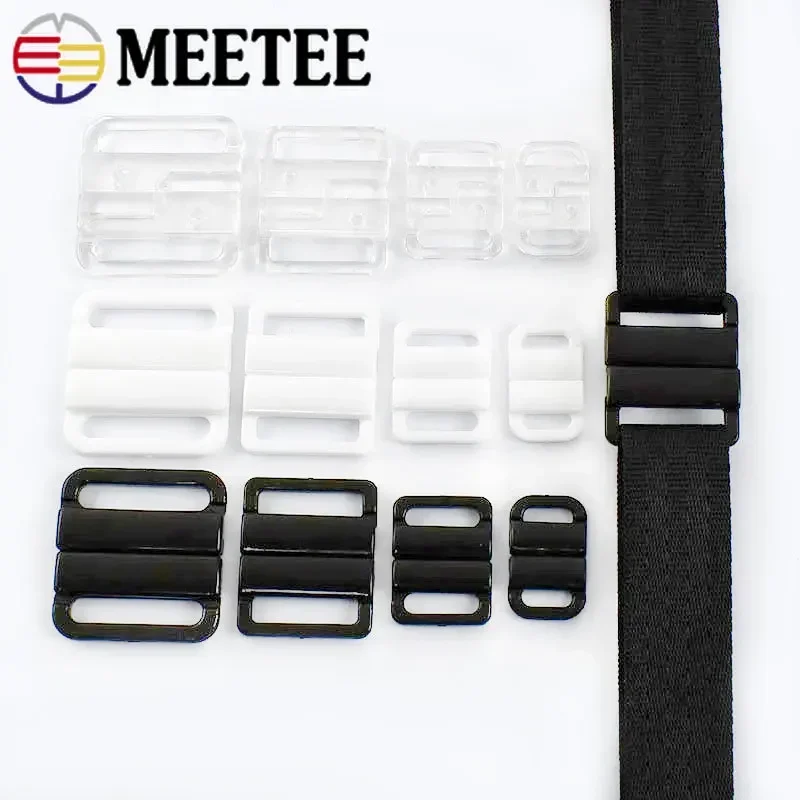 20Sets 10/15/20/25mm Plastic Bra Buckles Underwear Bikini Strap Clasp Closure Swimwear Button Hooks DIY Sewing Accessories