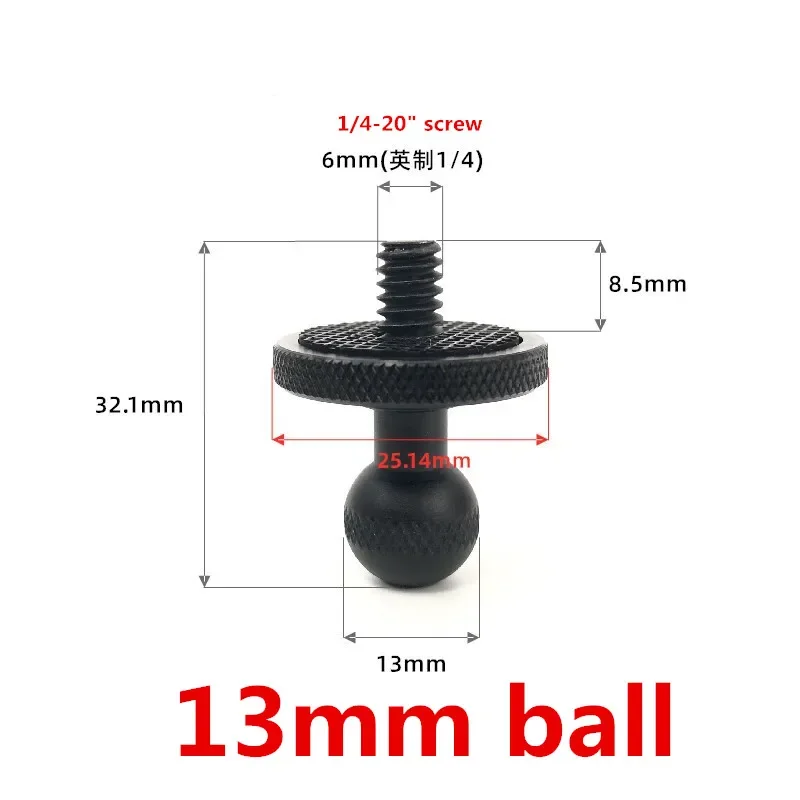 Dual Ball Mount Holder 13mm to 13mm Adapter Double Socket Arm Clamp Joint Connecting Rod 1/4\