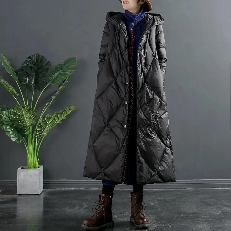 겨울 여성 다운 재킷 후드 오버사이즈 다운 재킷 코트