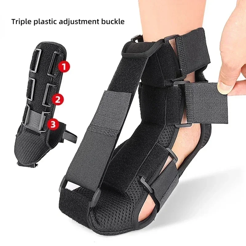Adjustable Plantar Fasciitis Night Splint Drop Foot Orthotic Brace - Elastic Dorsal Stretch Strap for Rehabilitation