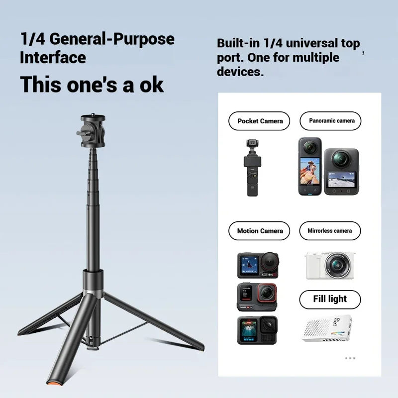 

Подходит для штатива DJI Pocket 3, портативного штатива для селфи-палки для путешествий, DJI Action5Pro и спортивных камер