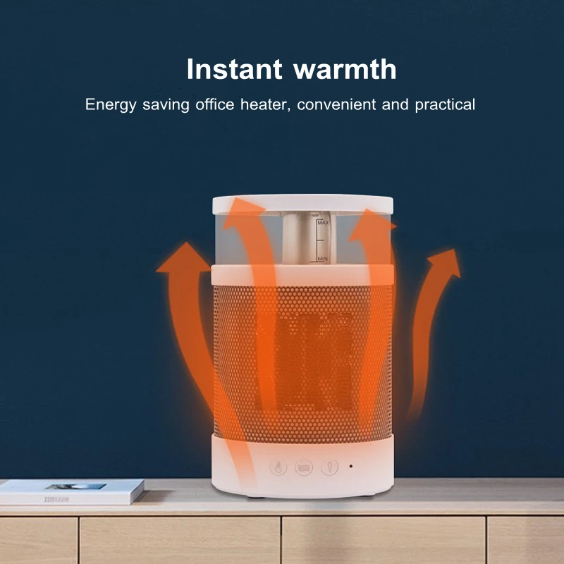 HATV ไฟฟ้าแบบพกพาขนาดเล็กเครื่องทำความร้อน3 In1ความร้อนอุณหภูมิอากาศคงที่ความชื้นกลางคืนที่มีสีสันไฟ