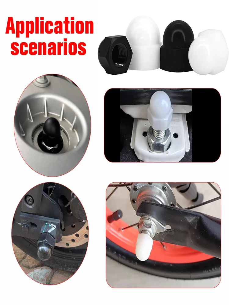 Écrous à capuchon hexagonaux en Nylon M3 M4 M5 M6 M8 M10 M12 M14 M16 M18 M20, couvercle décoratif noir et blanc, écrou Semi-cúpula en plastique