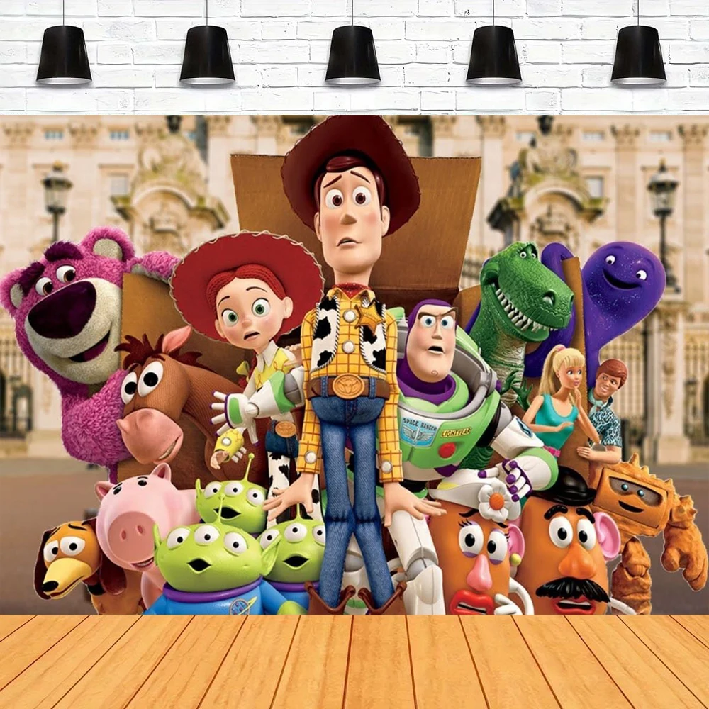

Photography Backdrop Toy Story Banner For Kids Birthday Party Background Bedroom Decor Poster Can Be Customize Name