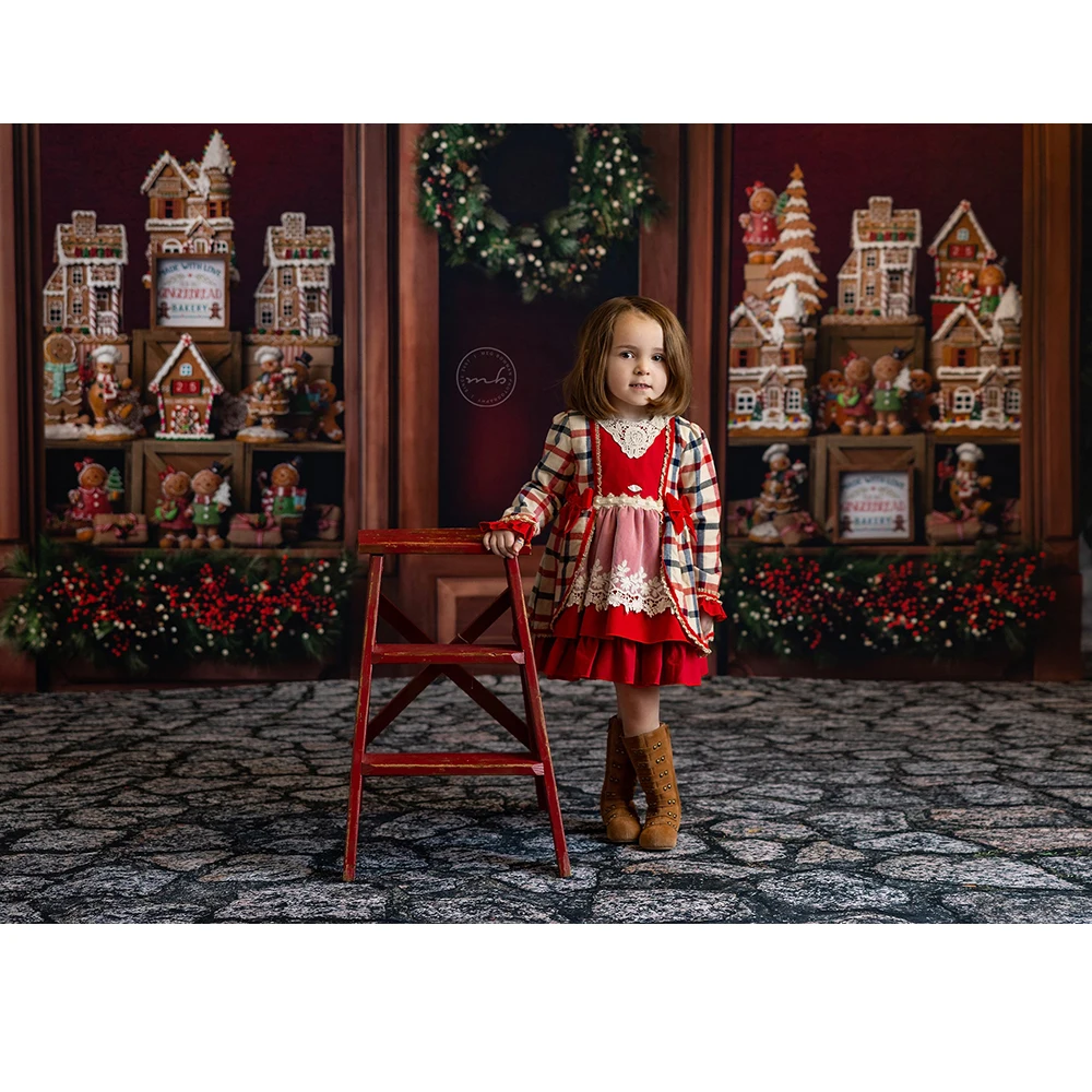 North Pole Gingerbread Photo Background Christmas Kids Portrait Photo Studio Props Family Party Photography Backdrop Cloth