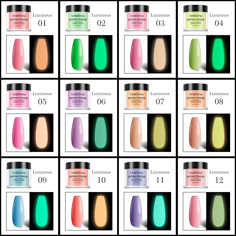 Poudre de trempage pour les ongles, effet Shoous Nail Art, système de trempage au néon pour salon à domicile bricolage, extension de manucure 3D, 12 couleurs