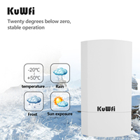 KuWfi Outdooor CPE 2.4Ghz 300Mbps Wireless WiFi Bridge Long Range Extender AP Repeater Mode with WAN LAN Port Point to Point 1KM