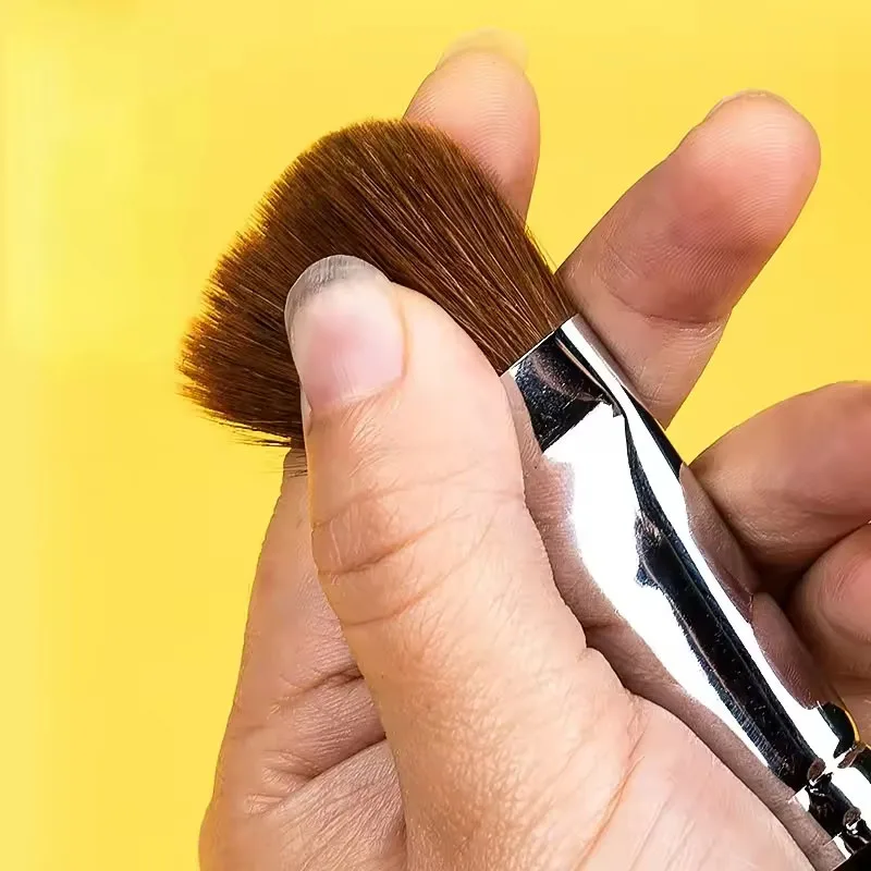 6개 세트 고급 늑대털 붓 학생용 수채화 아크릴 그림 평붓 오일 붓 미술 용품