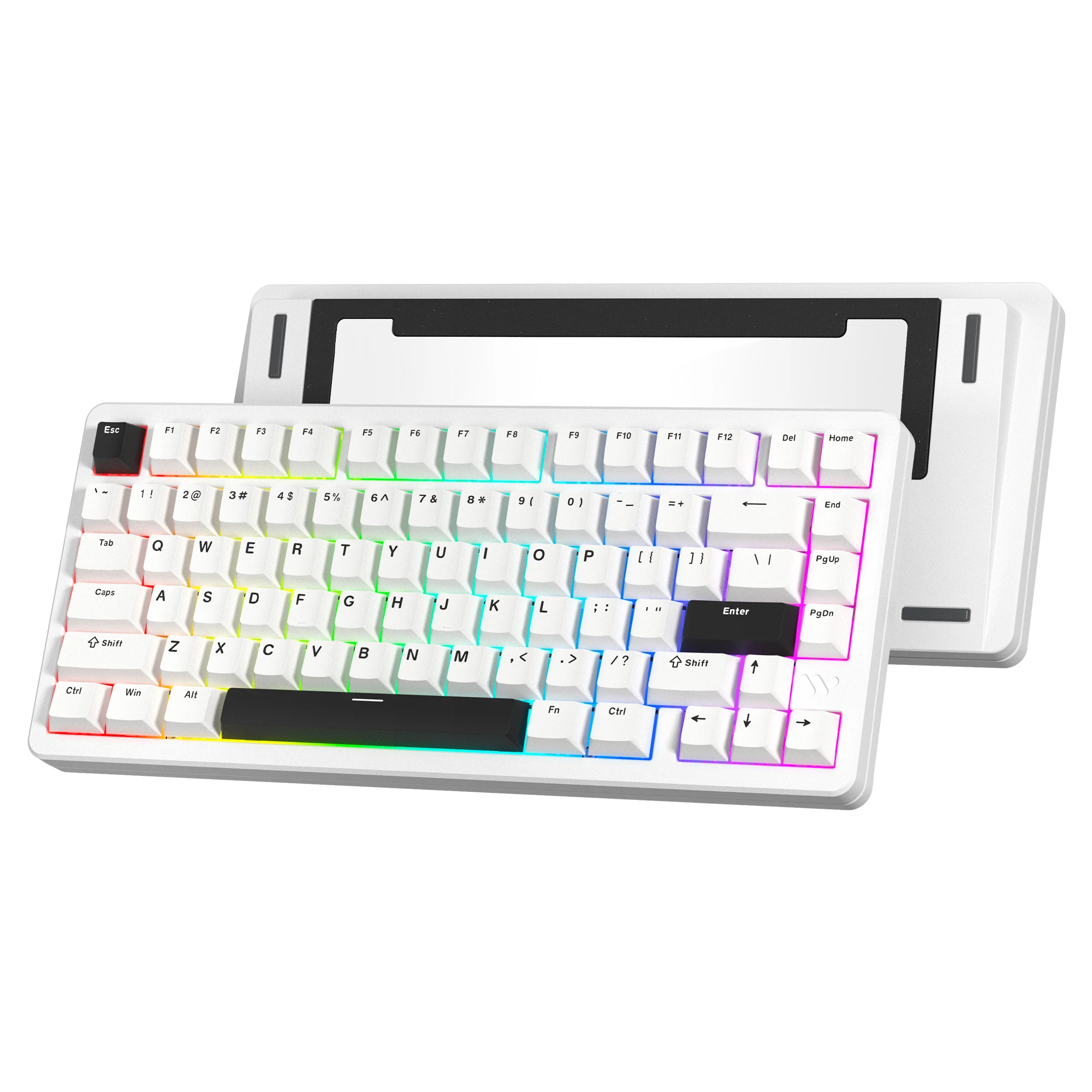 Womier SK75 Snow White Gasket Hot Swap RGB Gaming Keyboard VIA 3-Modes Full Aluminum Wireless Mechanical Gamer Keyboard for PC