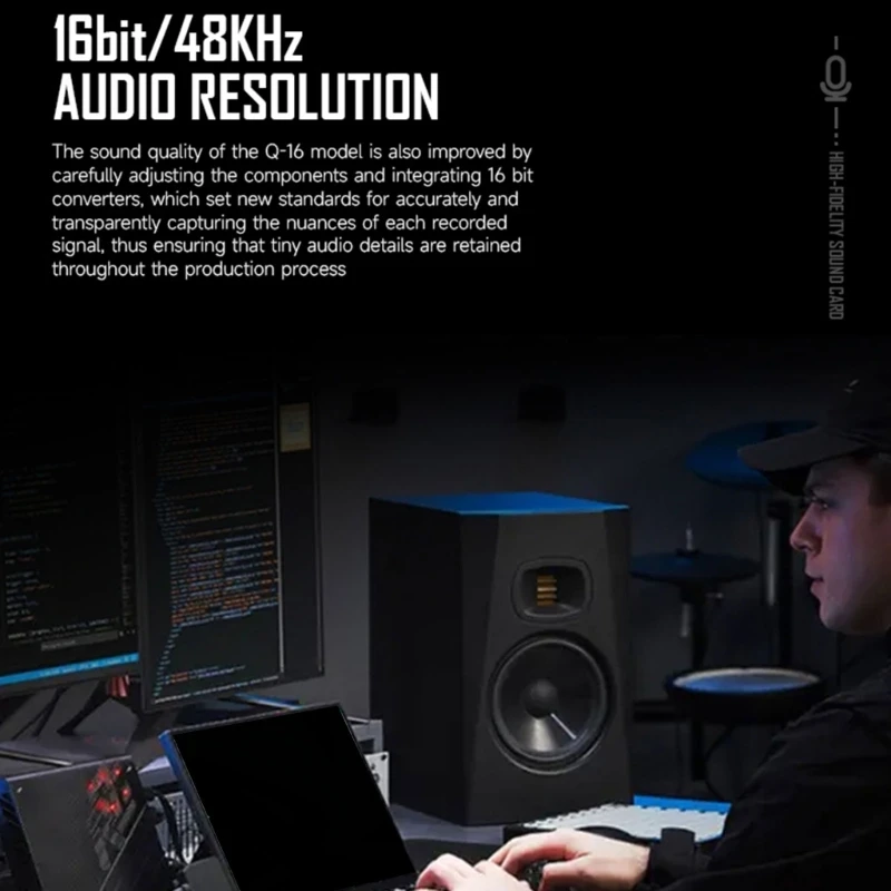 Sound Recording Sound Card with High Clarity Plug and Play for Musicians