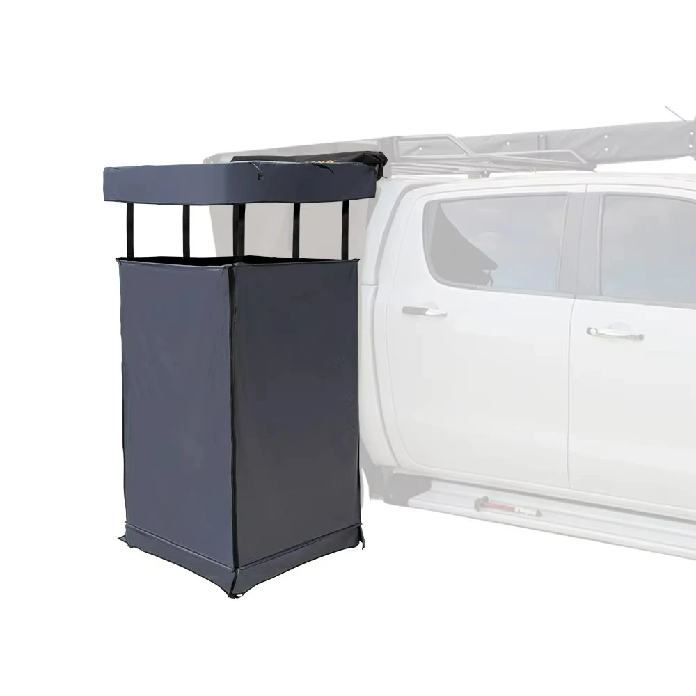 Portable Foldable Camping Shower Tent Awning Car Side Shower Tent Toilet Bathing Tent Built-in LED Strip Light