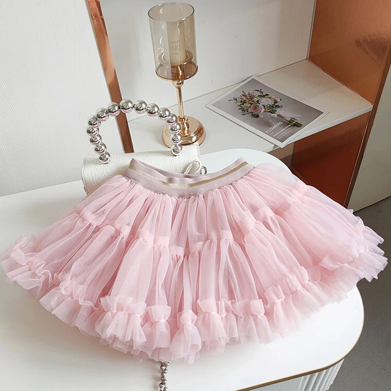 Baby Girls Tutu Skirt Fluffy Children Ballet Kids Pettiskirt Baby Girl Skirts Princess Tulle Party Dance Mesh Cake Skirts